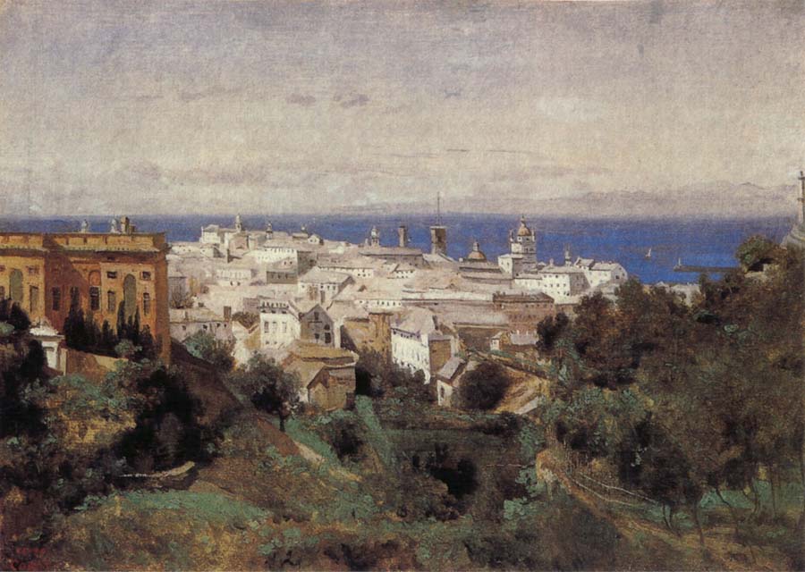 Corot Camille View of Genoa